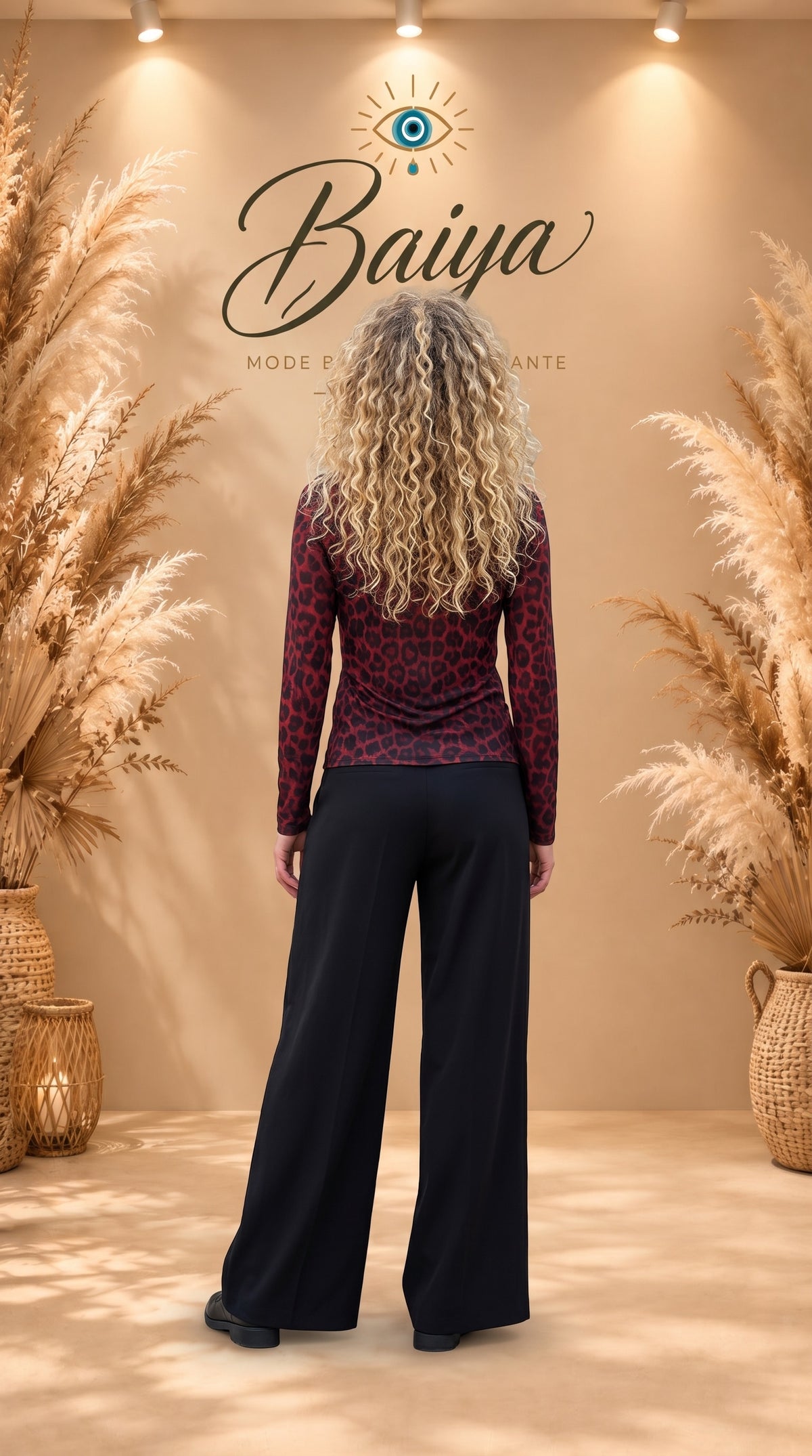 Haut léopard savannah bordeaux