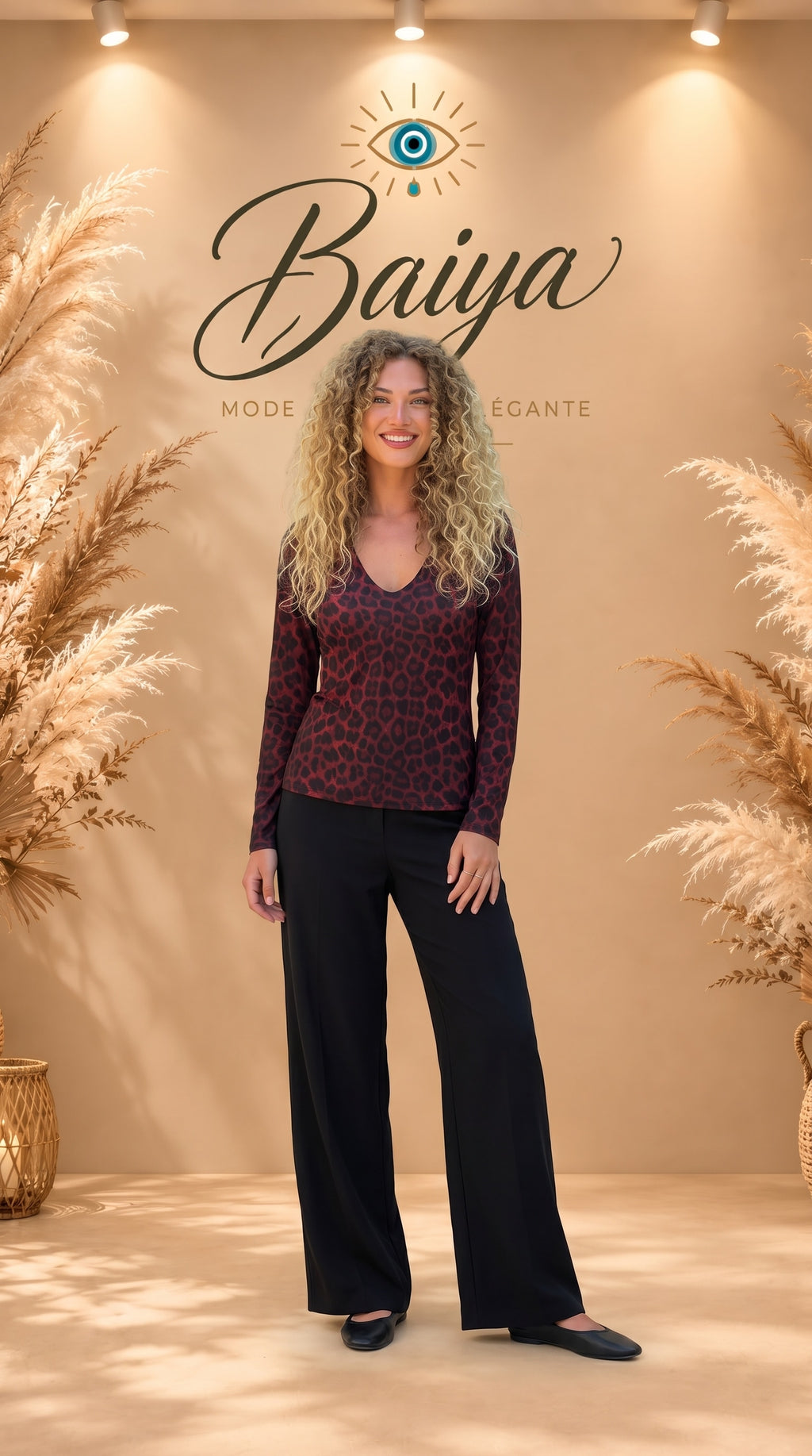Haut léopard savannah bordeaux