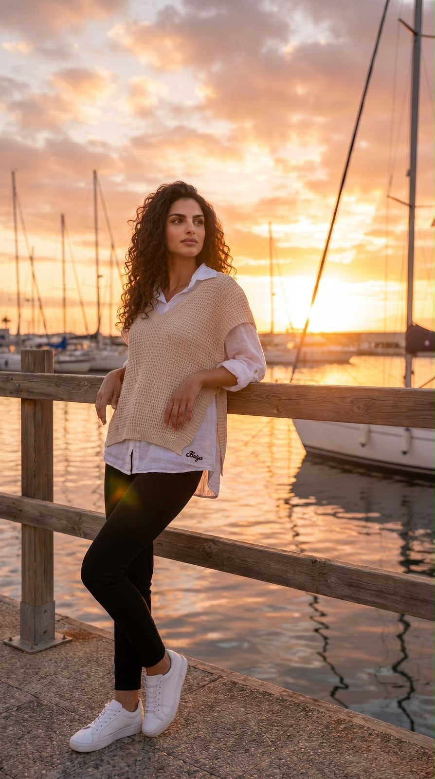 Ensemble Talia beige, détail de la maille